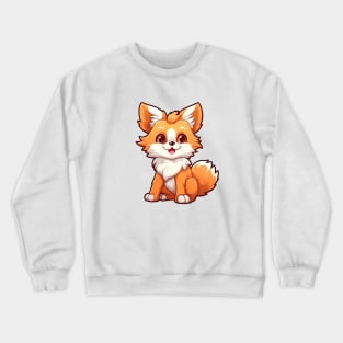 cute and mischievous fox with a fluffy tail Crewneck Sweatshirt